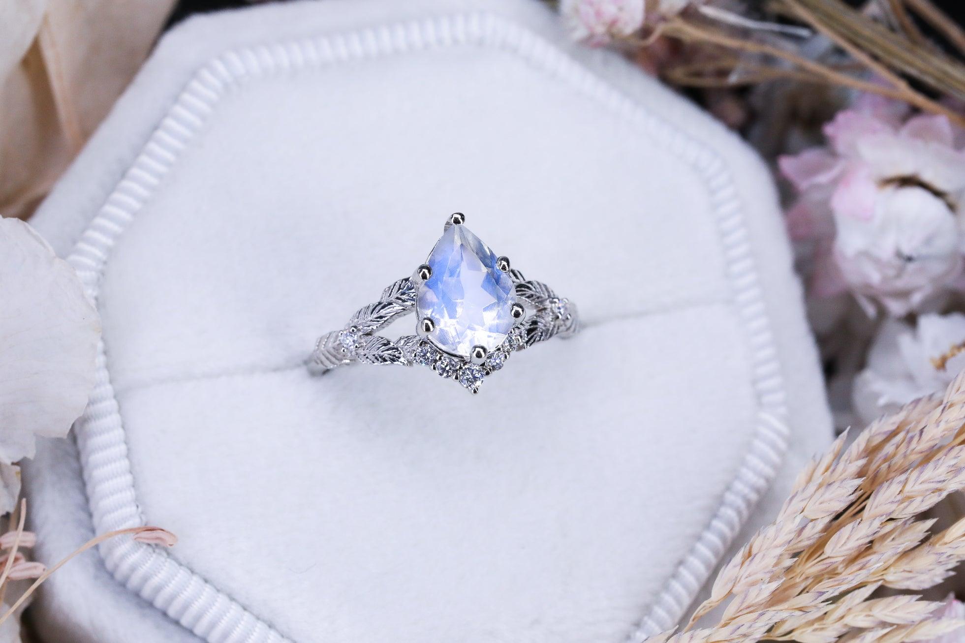 Moonstone Collection | Rainbow Moonstone & Diamond Engagement Rings ...